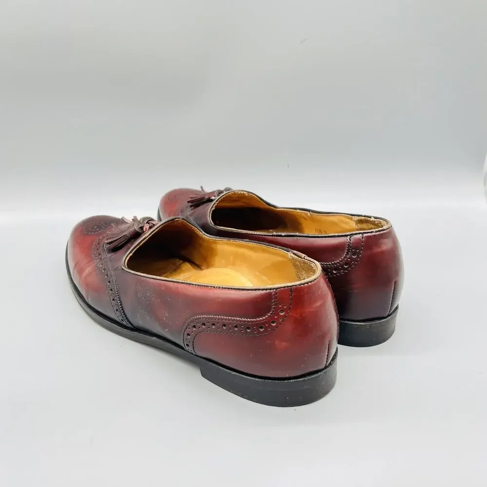Cole Haan Shoes Mens 10.5 Brown Leather Tassel Loafers Vintage Dress Made USA